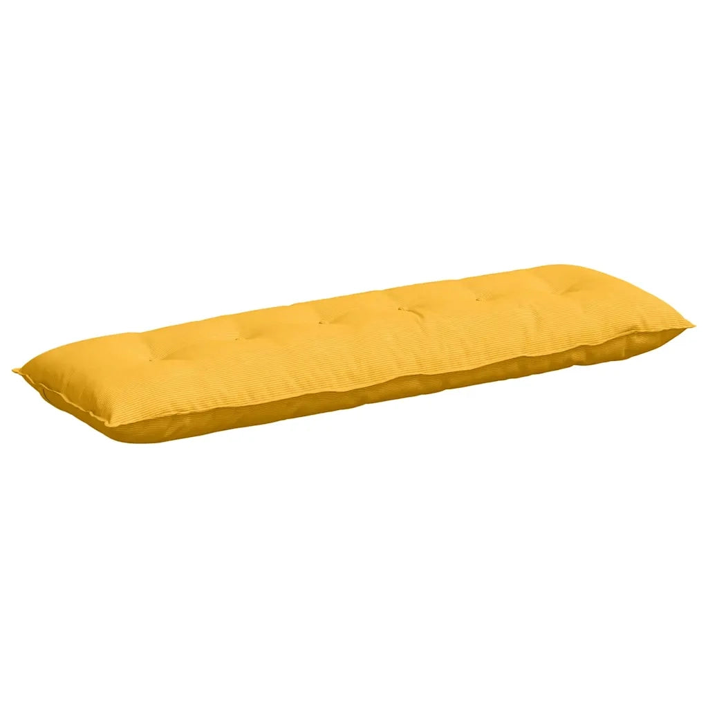 Cuscino per Schiena Giallo Chiaro 160 x 50 cm Tessuto in Cords 42014914