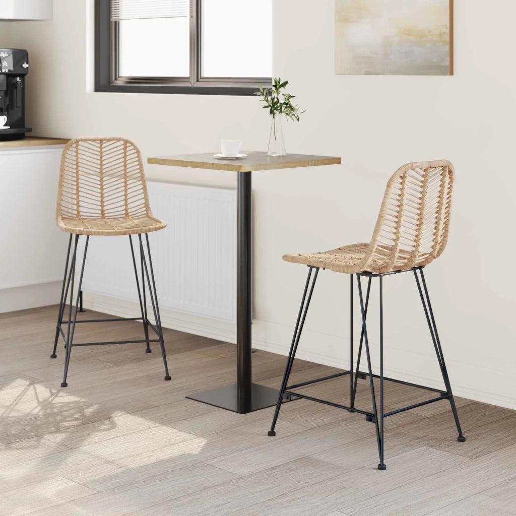 Sedia da Bar 2 pcs Naturale 44,5 x 54,5 x 97,5 cm 42011546