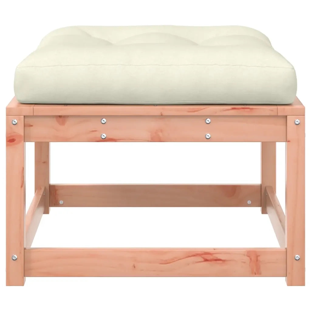 Poggiapiedi da Giardino con Cuscino Legno Massello di Douglas 844702