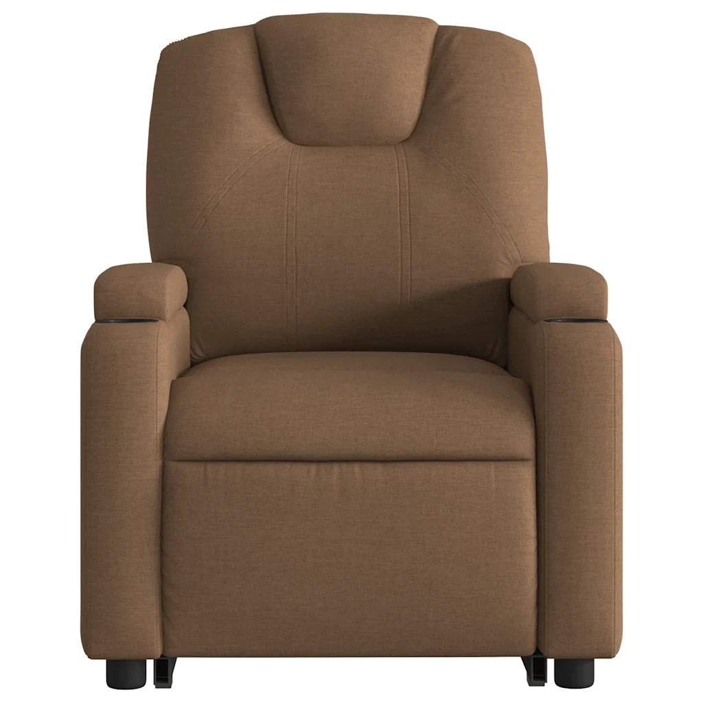 Poltrona Alzapersona Massaggiante Elettrica Marrone Tessuto 3204408