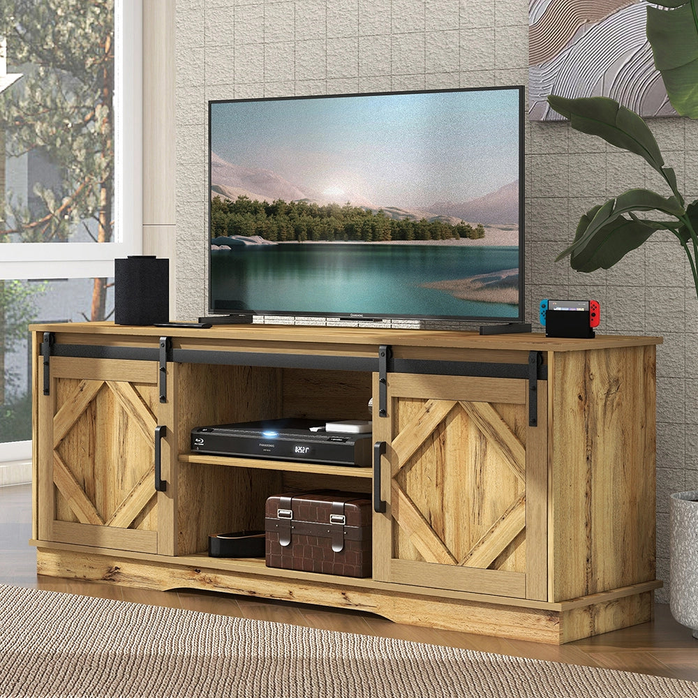 Buffet TV con 2 porte scorrevoli - Xylo - Regolabile marrone
