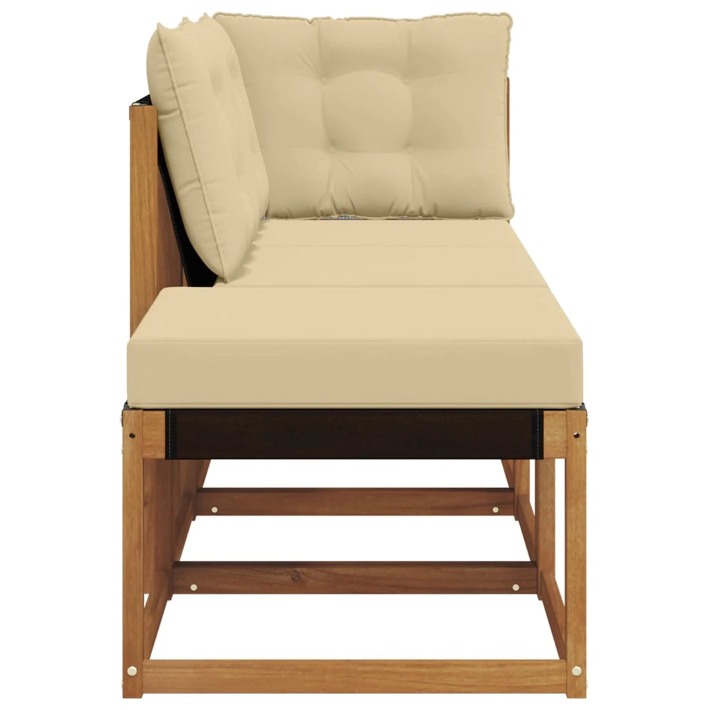 Divano modulare da esterno con cuscino 3 Pezzo-Divano da Giardino-Divano componibile Naturale e Beige