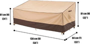 Copricuscino per divani, tessuto ecologico, impermeabile, resistente all'UV, 2 posti, copricuscino da giardino, protezione da neve in inverno, 138 x 84 x 61/81 cm