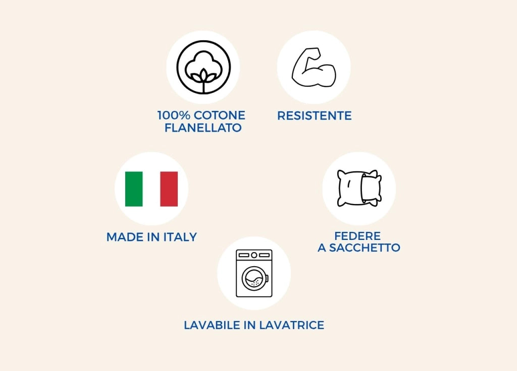 Completo Lenzuola In Morbida Flanella Made Italy Disegno Lane C.N - 1 Piazza E Mezza - Beige