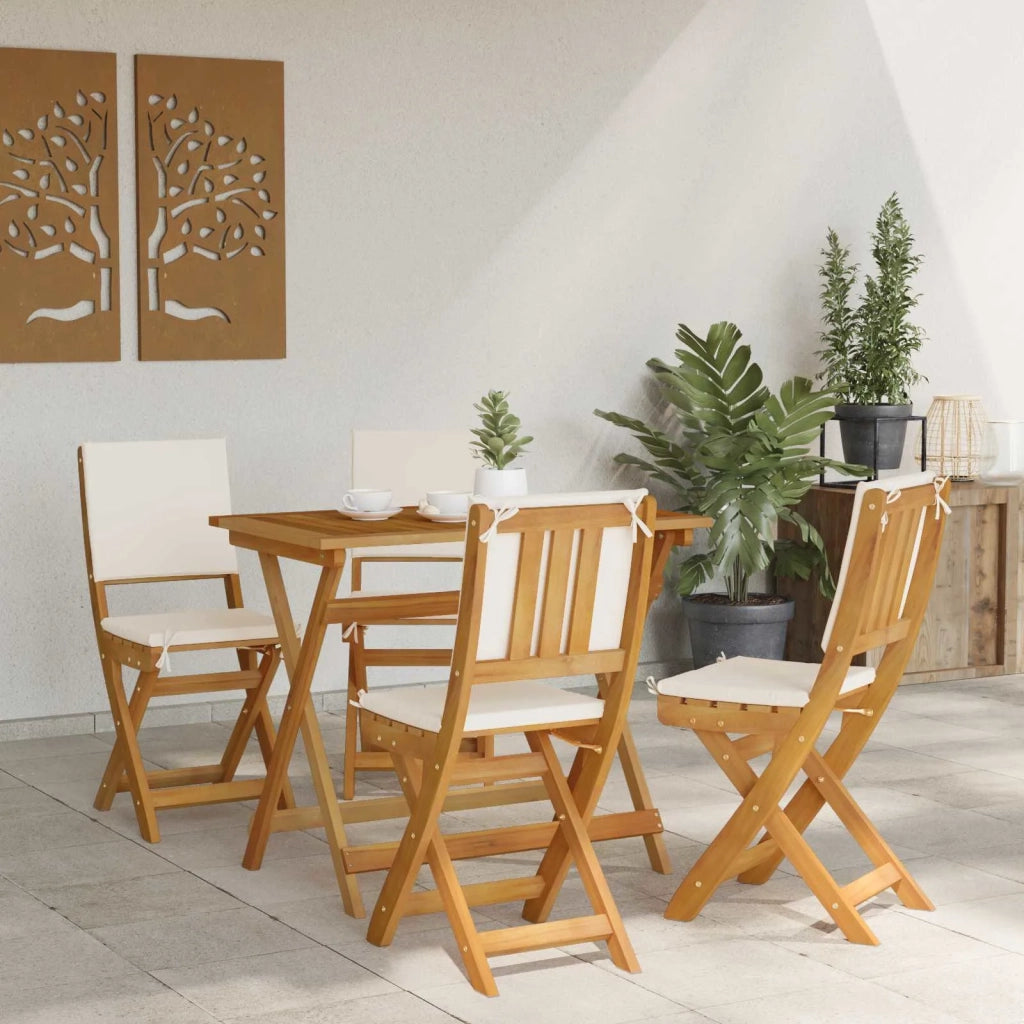 Sedie Bistro da Giardino 4 pcs Bianco Crema 38 x 46 x 85 cm 42028102