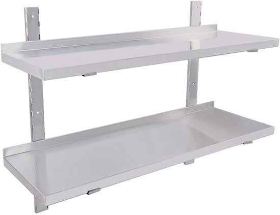 Pannello di stoccaggio per parete 2 pannelli di stoccaggio in acciaio inossidabile per cucina o uso domestico (100 x 30 cm)