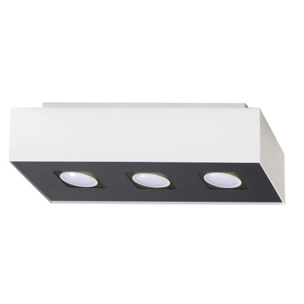 Plafoniera UNIKO 3 faretti bianco/nero Pure Lume GU10