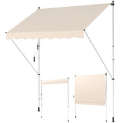 Toldo Retrattile Manuale 300x150 cm ¨C zephmum ¨C Beige per Terrazzo