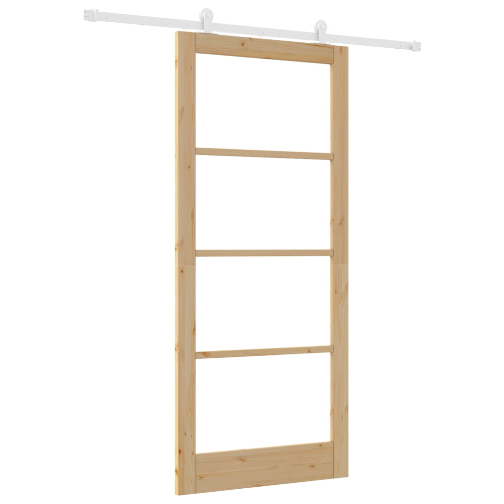 Porta Scorrevole  con Set Hardware 'ORKDAL'Legno Massello & Vetro