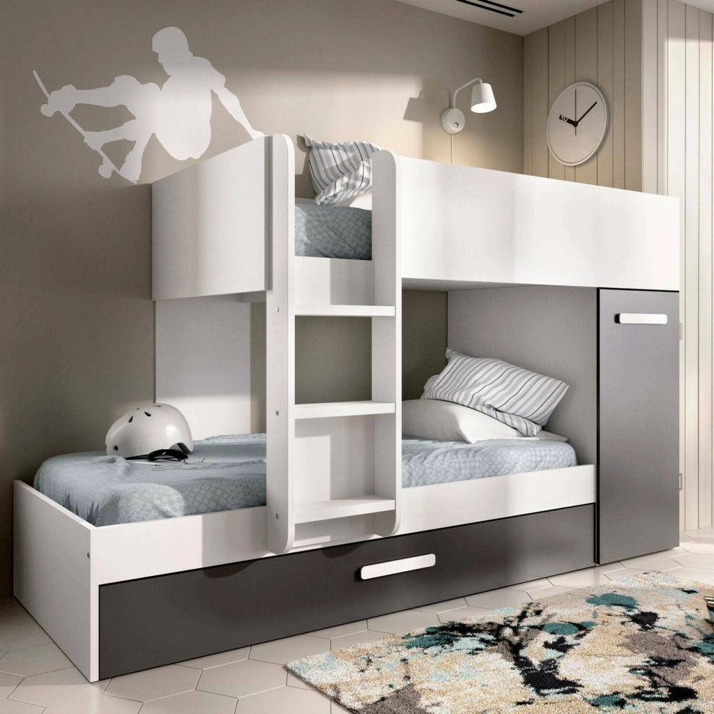 Hikaa, Composizione Camera da Letto Reversibile, 244x112x150h cm Bianco