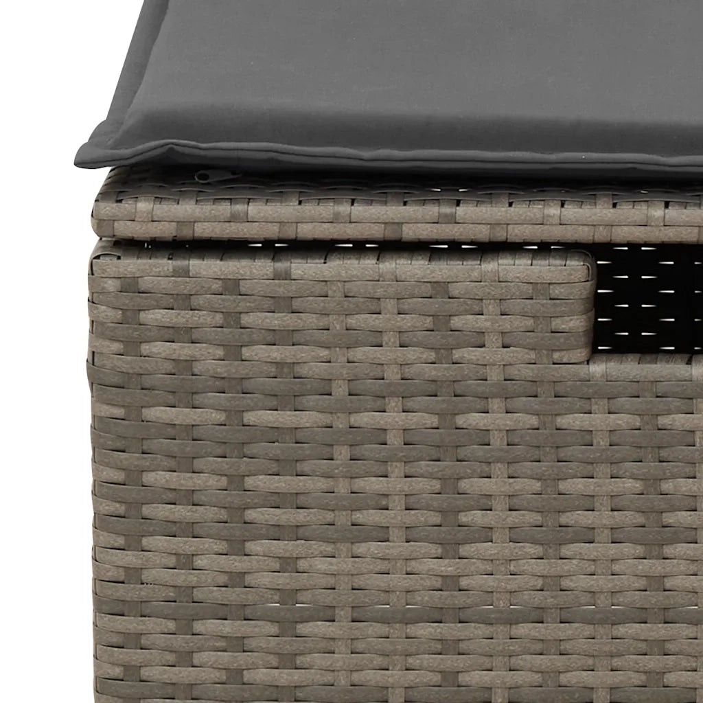 Set Divano da Giardino 6 pz con Cuscini Grigio in Polyrattan 3325726