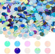 Set di Paillettoni 2880 pezzi - Paillettoni rotondi - 10 colori fantasiosi - PVC - 10,5 mm - per attività di riciclo - paillettoni per attività di riciclo