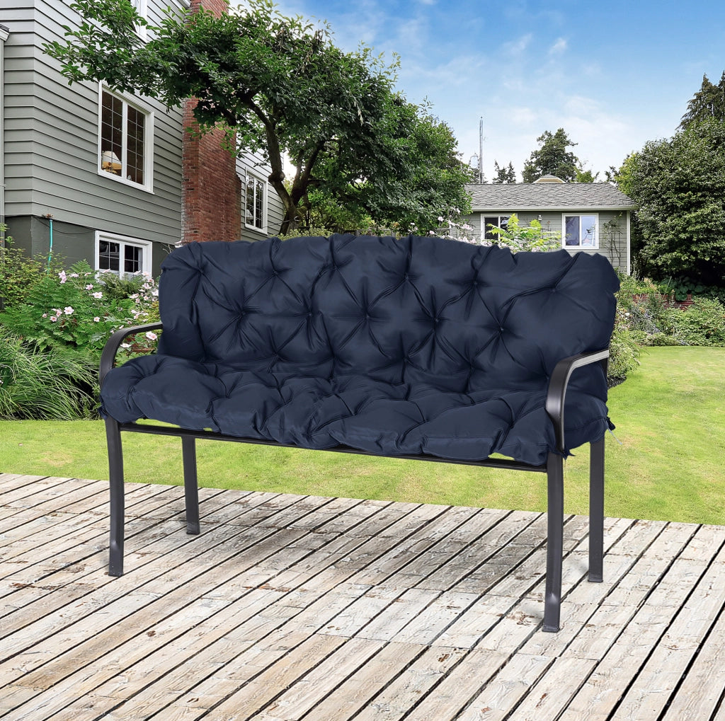Cuscino per panca 3 posti 150x98x8 cm blu