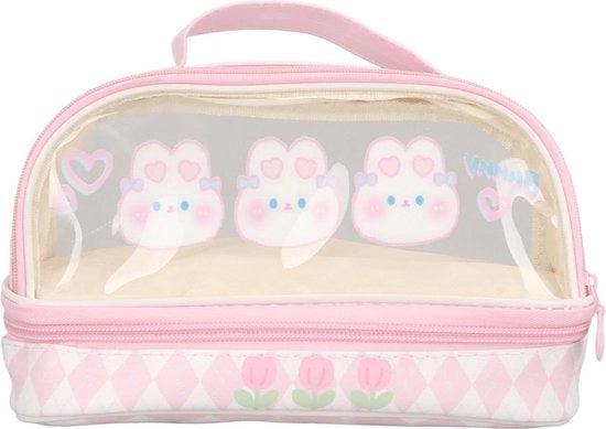 Etui rossastro per conigli con grande capacità di stoccaggio per ragazze, bambini e adolescenti.