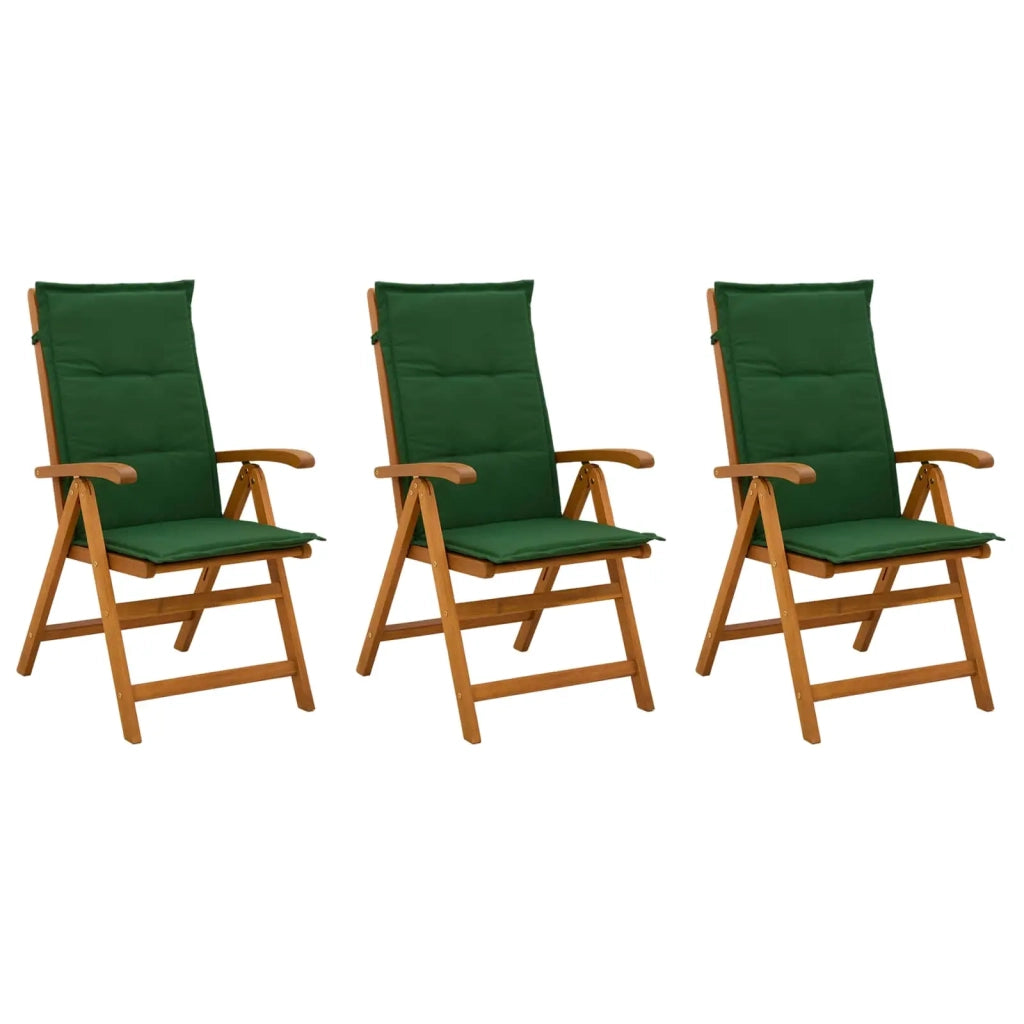 Sedie da giardino reclinabili 3 pz Naturale 42041438