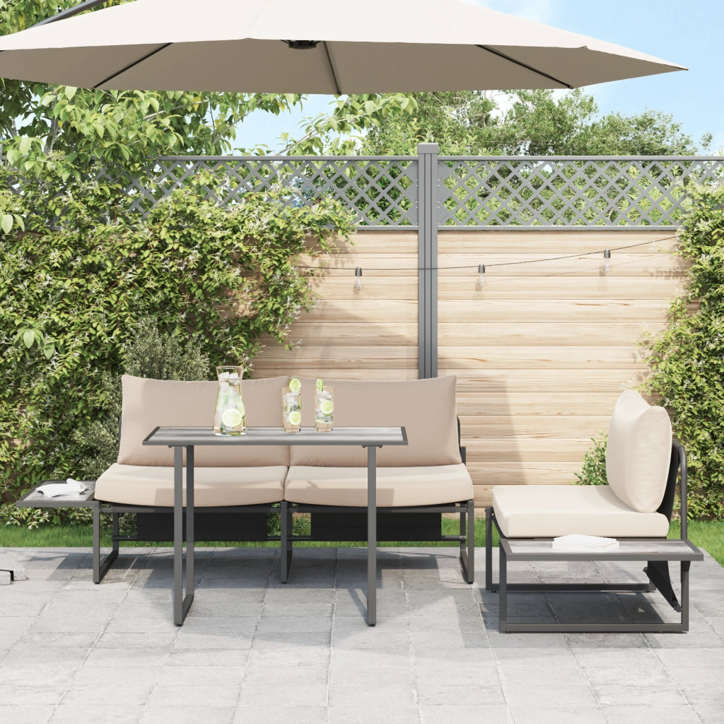 Tavolo da giardino grigio 100x55x70 cm DPC e metallo