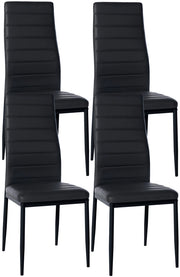 Set di 4 sedie da pranzo Mayfair nero,Finta pelle
