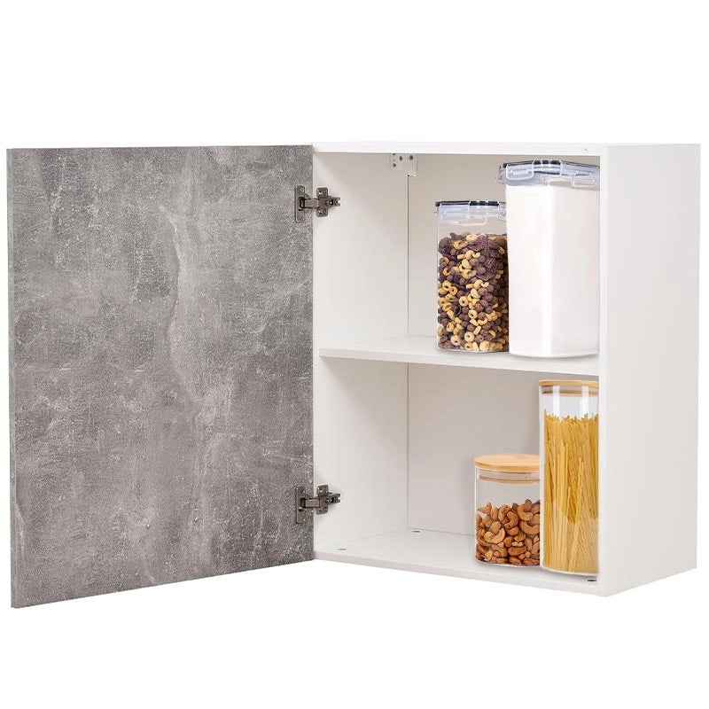 Mobile Cucina Pensile 1 Anta Componibile in Legno Colore Grigio 60x32 H72cm