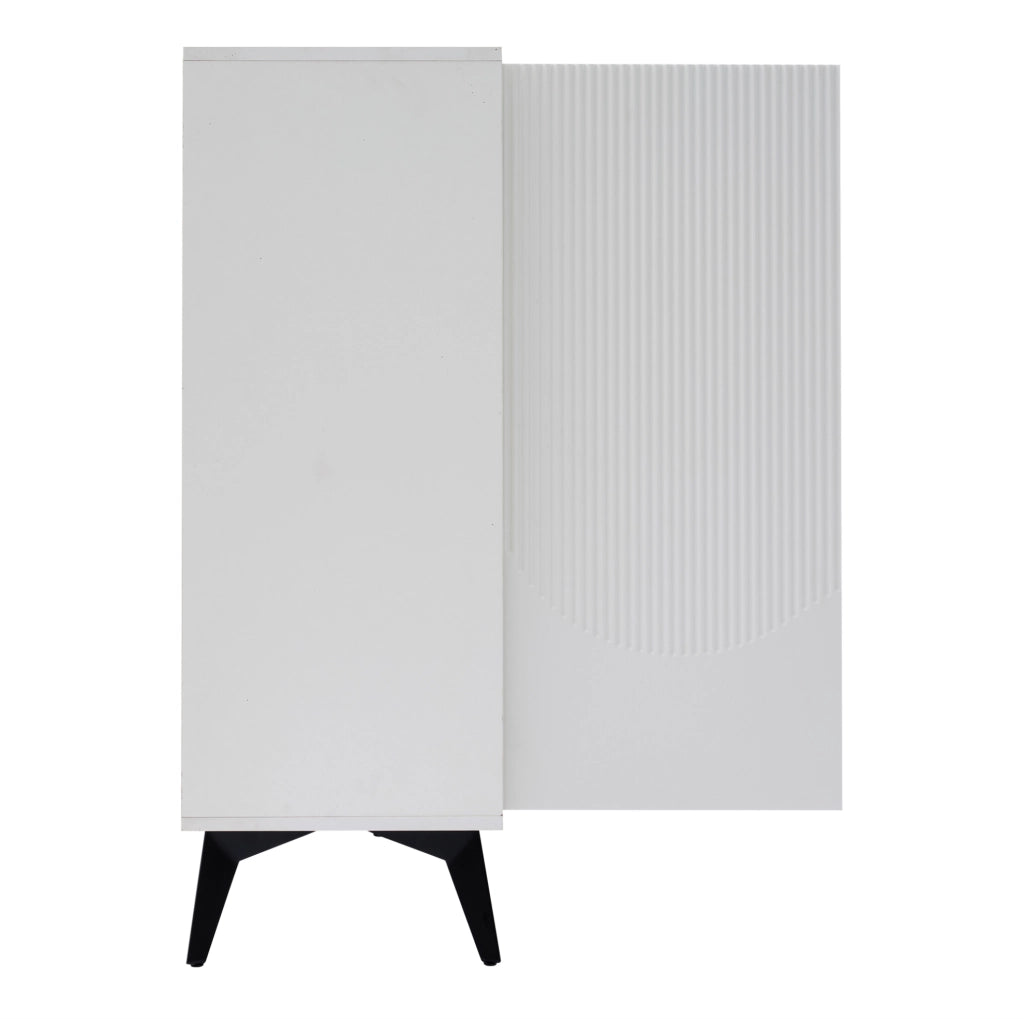 Credenza 160x35x100 cm con 4 ante e ripiani regolabili; bianco