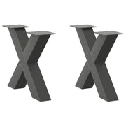 Gambe per Tavolino da CaffÃ¨ a X 2 pz Antracite 60x(42-43) cm Acciaio