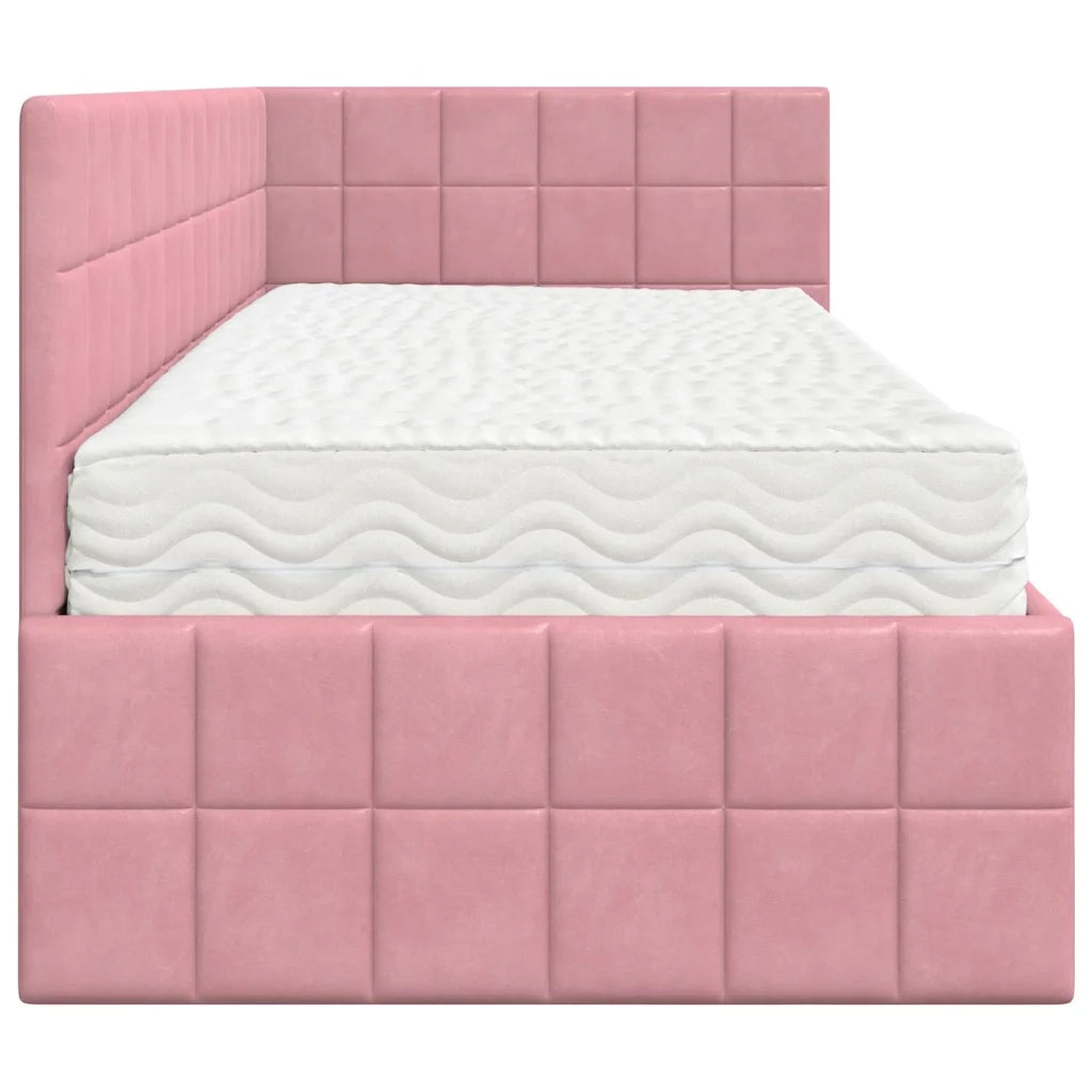 Struttura Letto Angolare con Materasso 2 pz-Giroletto con materasso Grigio Velluto 292520