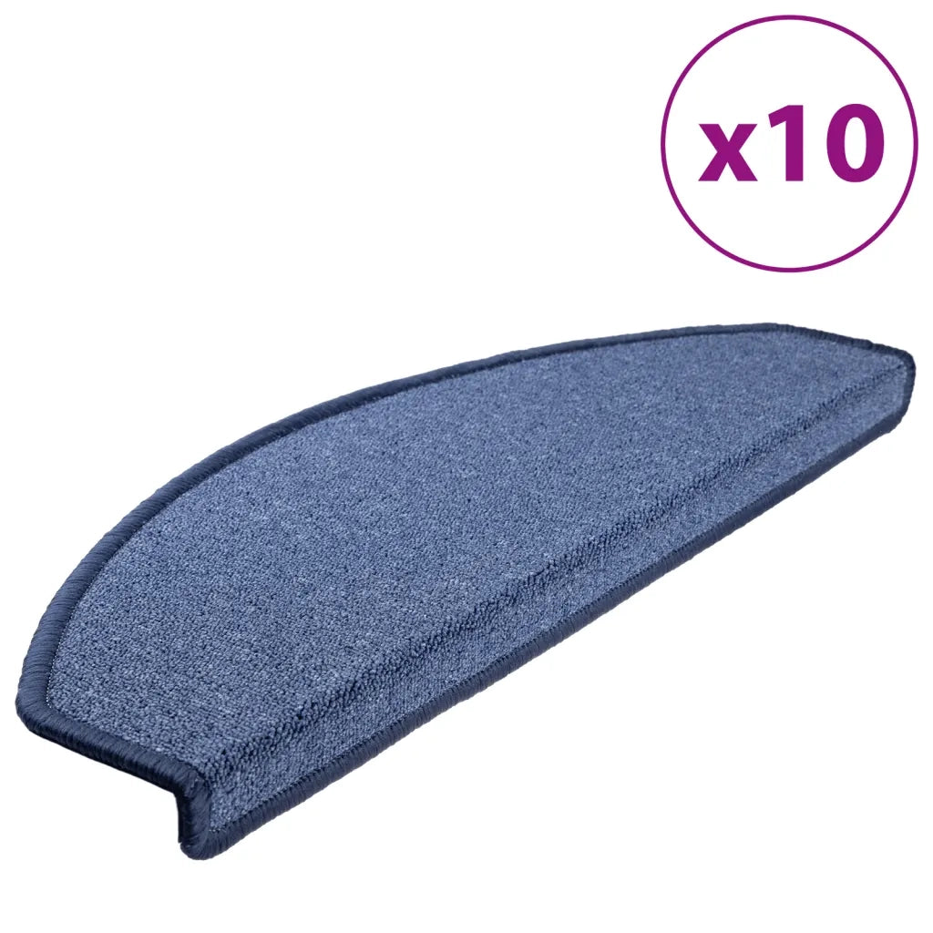 Tappetini per scale 10 pz 65x24x4 cm Blu Semicircolari Grandi 149765