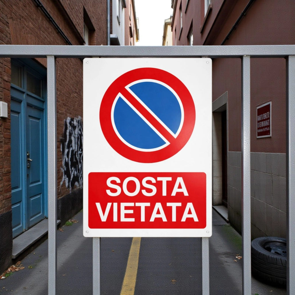 Cartello Sosta Vietata 30x20 cm Segnale Divieto Parcheggio per Aree Private