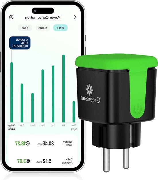 Stopcontatto all'aperto con timer e contatore di corrente - IP44, 24 GHz, 16 A - Stopcontatto esterno