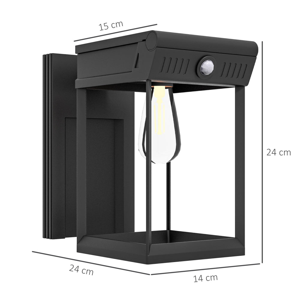 Lampada Solare da Esterno con Sensore di Movimento ¨C zephmum ¨C Nero 14x24x24 cm