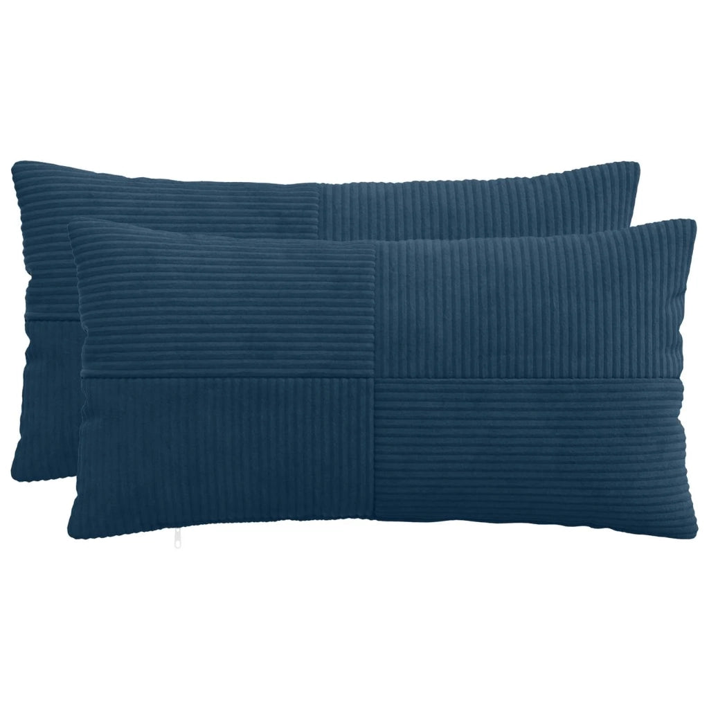 Federa 2 pcs ALMELO Blu navy 40 x 80 cm corduroy 914629