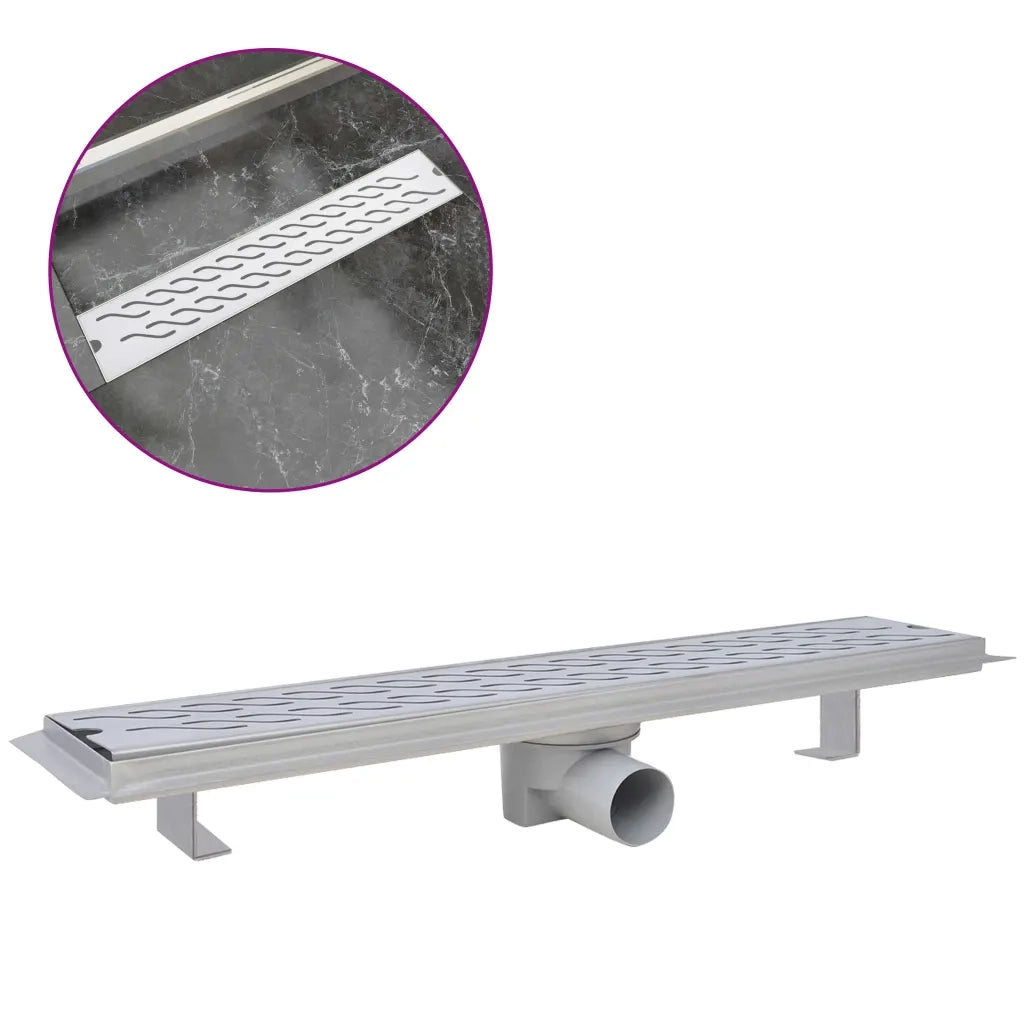 Canaletta di Drenaggio Lineare Doccia 630x140 mm Acciaio Inox 142184