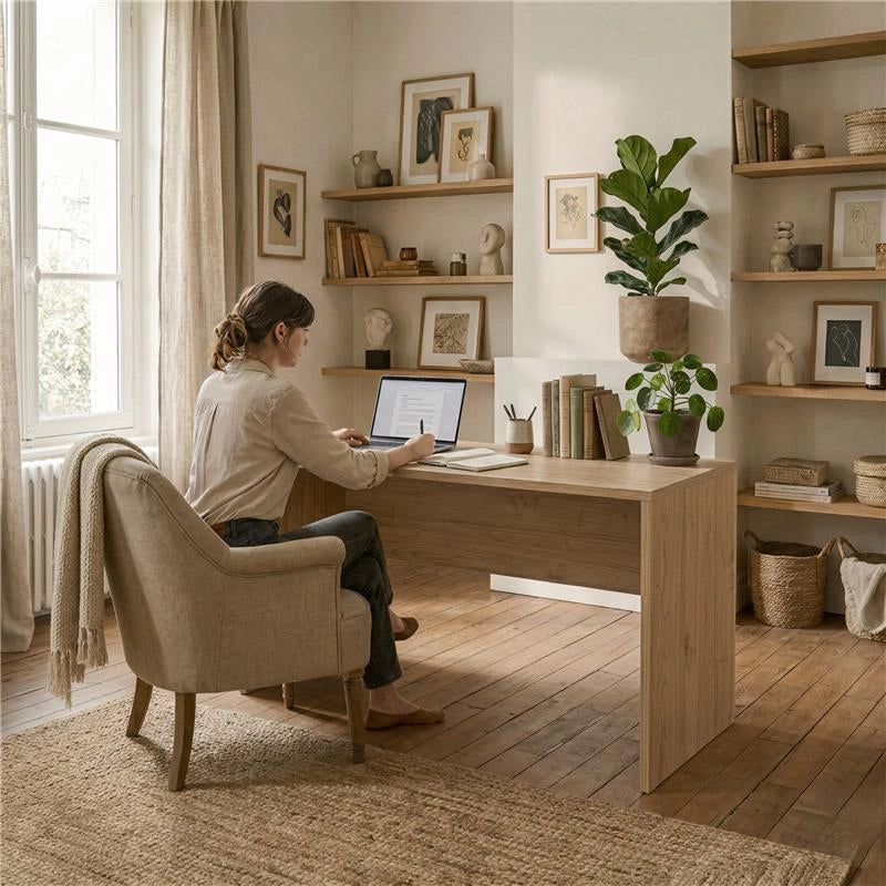 SCRIVANIA RETTANGOLARE MODERNA PER CAMERA DIMENSIONI 76X160X69 CM, COLORE NOCE