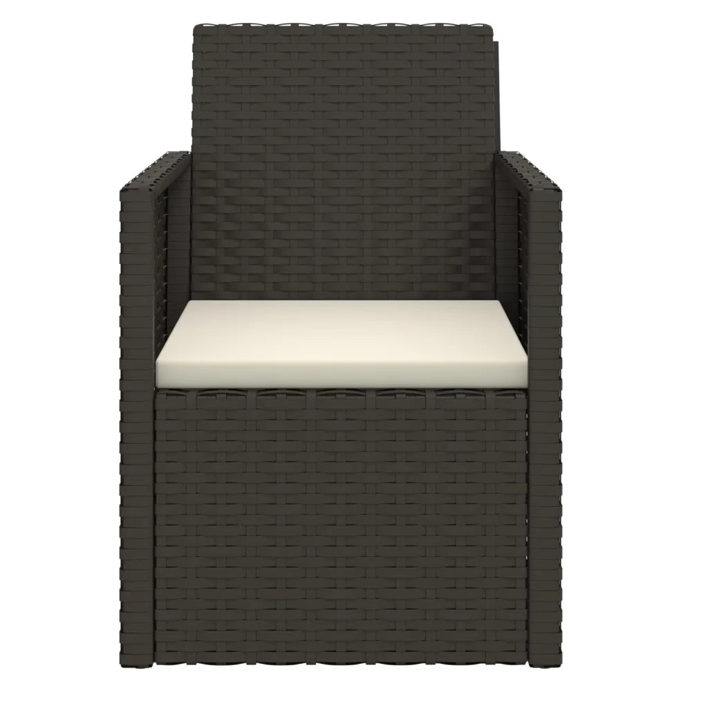 Poltrona da Giardino con Cuscino Nero in Polyrattan 362320