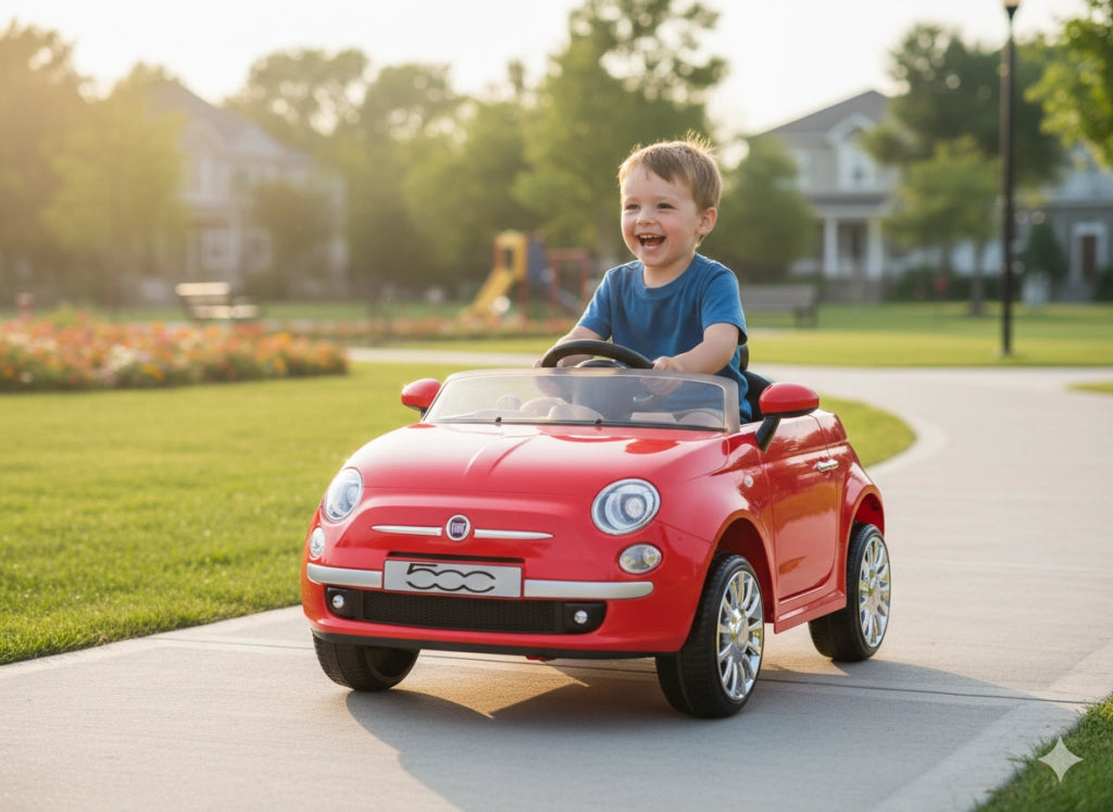 Macchina Elettrica per Bambini 12V con Licenza Fiat 500 Rossa