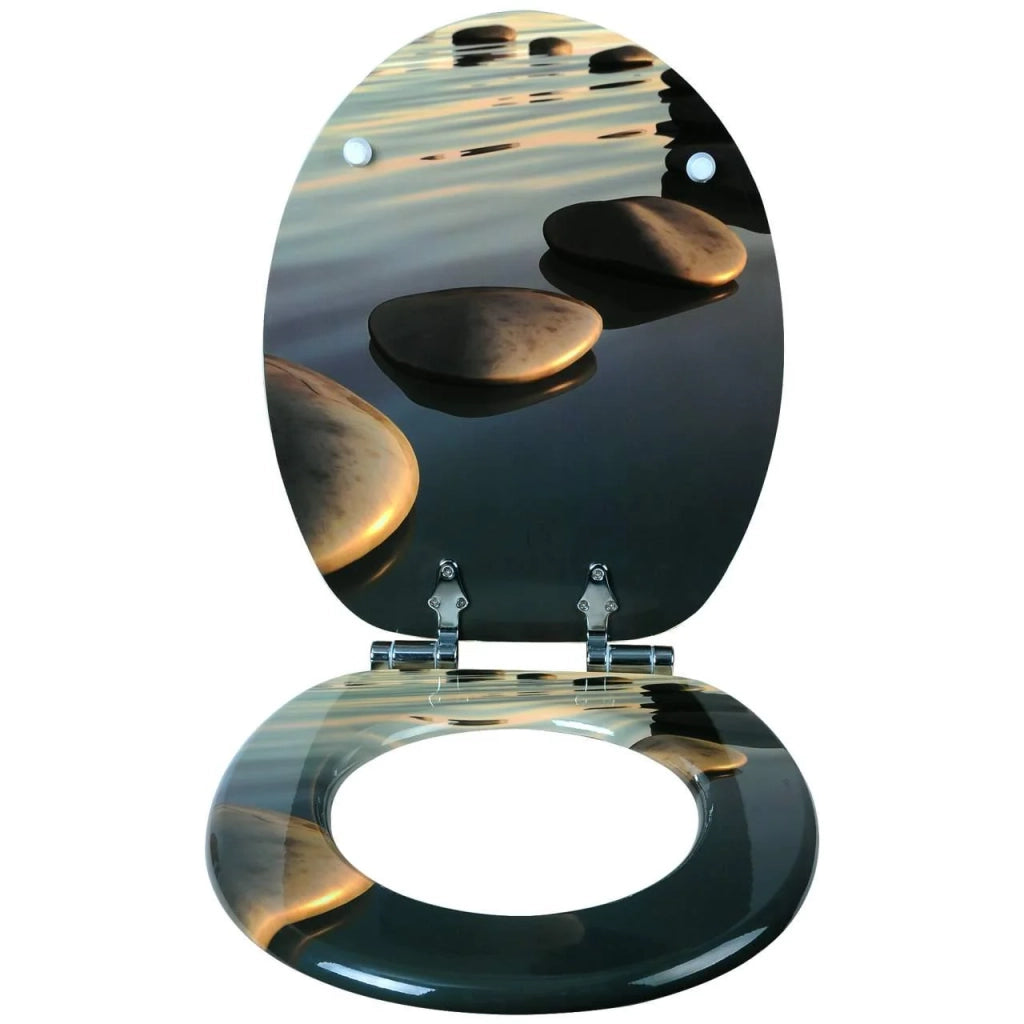 Sedile WC in MDF con meccanismo di chiusura ammortizzata Stones grigio 19_0000676