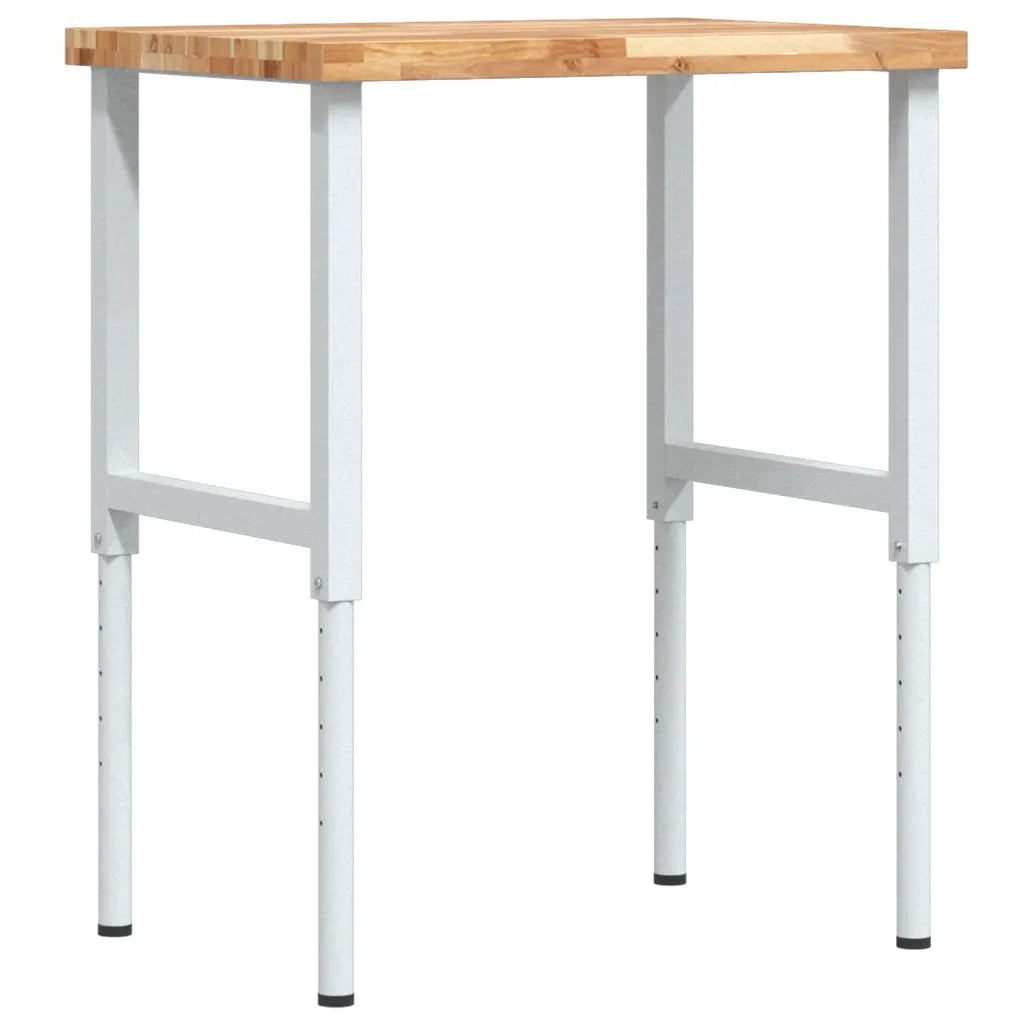 Banco Lavoro 80x60x(73-99,5) cm Legno di Faggio Rettangolare CFW3453919