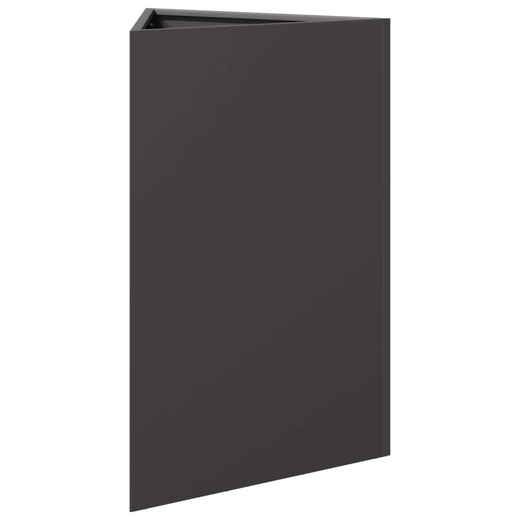 Fioriera rialzata fioriere fioriere giardino terrazze set di 2 triangolari 50 x 43 x 75 cm acciaio nero 02_0039106