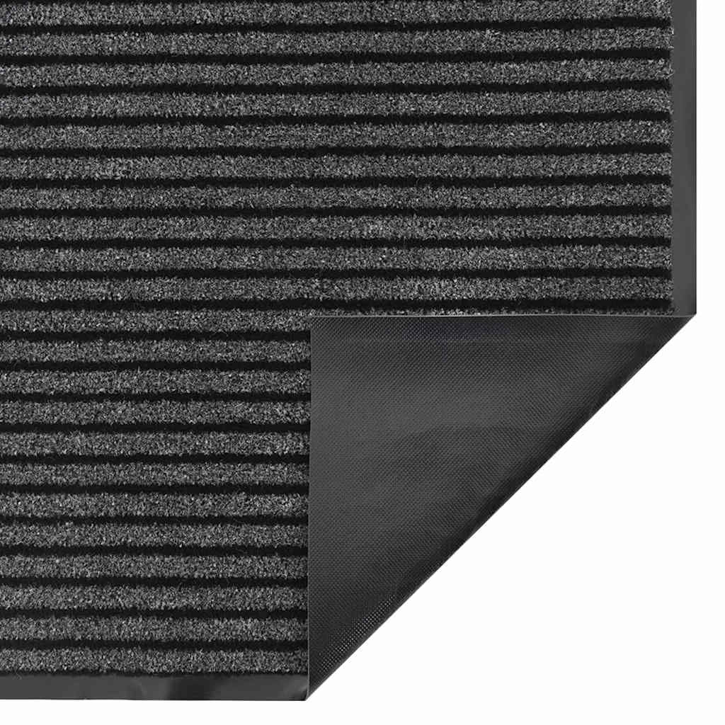 Zerbino d'ingresso moderno rettangolare 40 x 60 cm superficie antiscivolo design elegante polipropilene nero 02_0058137