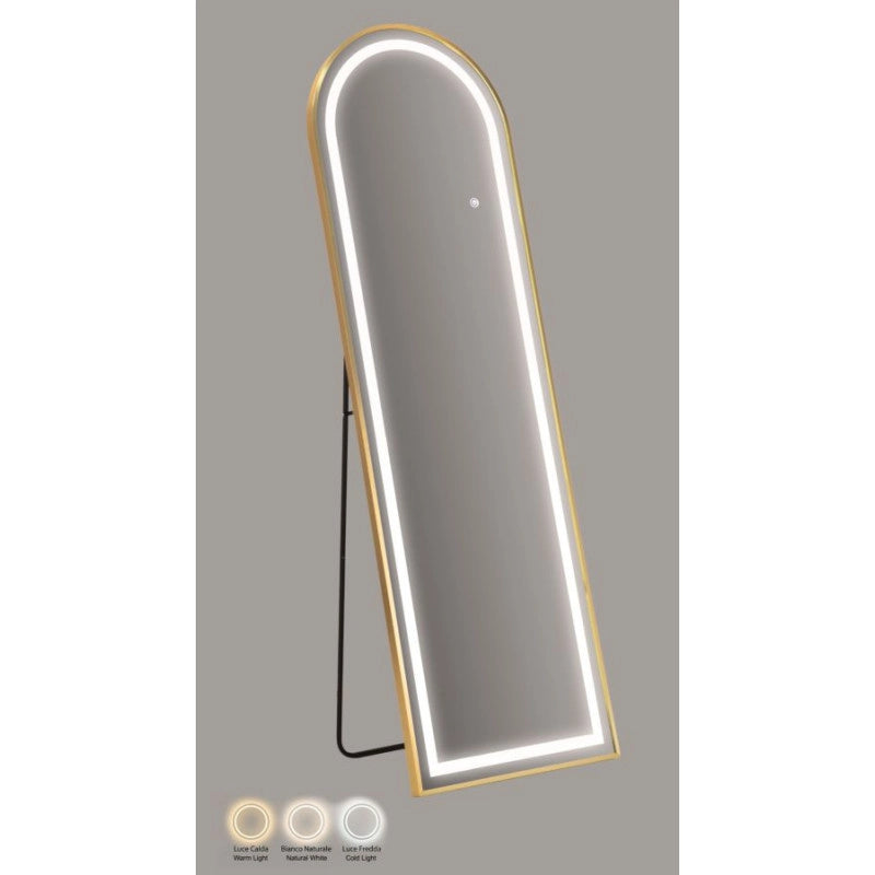 Specchio Da Terra Led Simple Arco cm 50x3-38x160 (luce Con 3 Temperature Di Colore)
