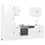 Set Mobili da Cucina 7 pz Kalmar Bianchi Lucido in Truciolato