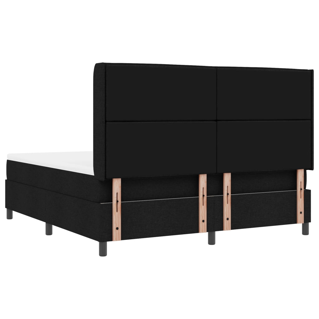 Letto Box Spring con Materasso e LED Nero 180x200 cm Tessuto