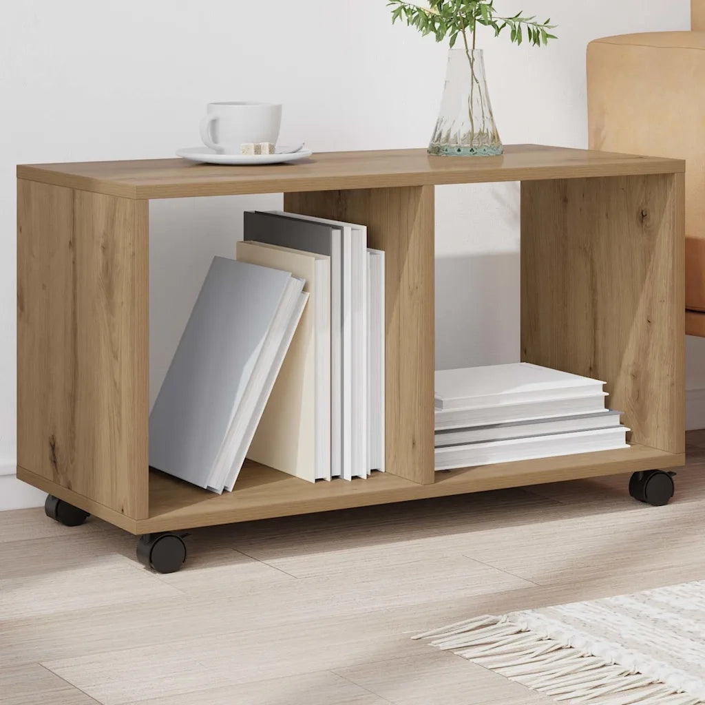 vidaXL Mobiletto con Ruote Rovere Artigianale 72x33x42,5 cm Truciolato