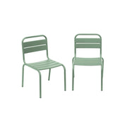 Set di 2 sedie in metallo per bambini, verde chiaro