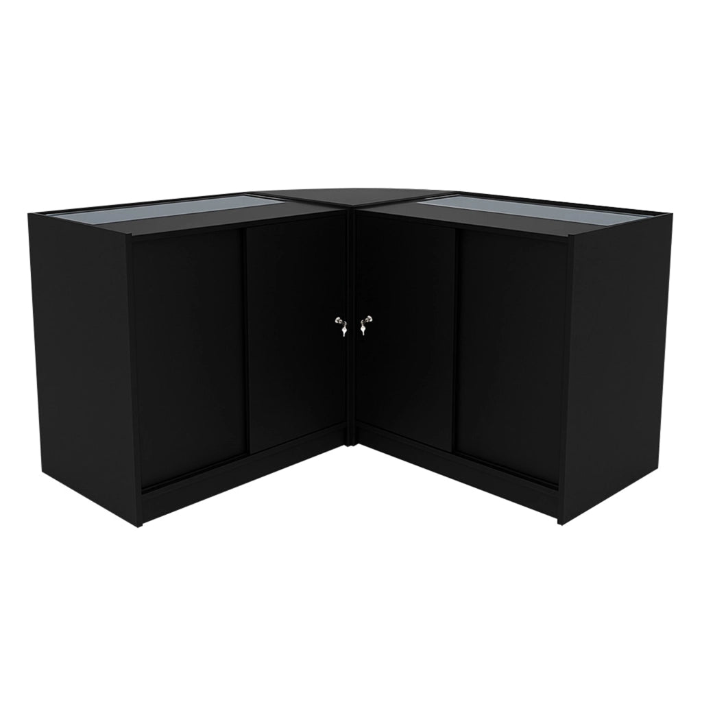Set Banconi Nero Helios LED K900 CM60 con Serratura e Vetrina Espositiva