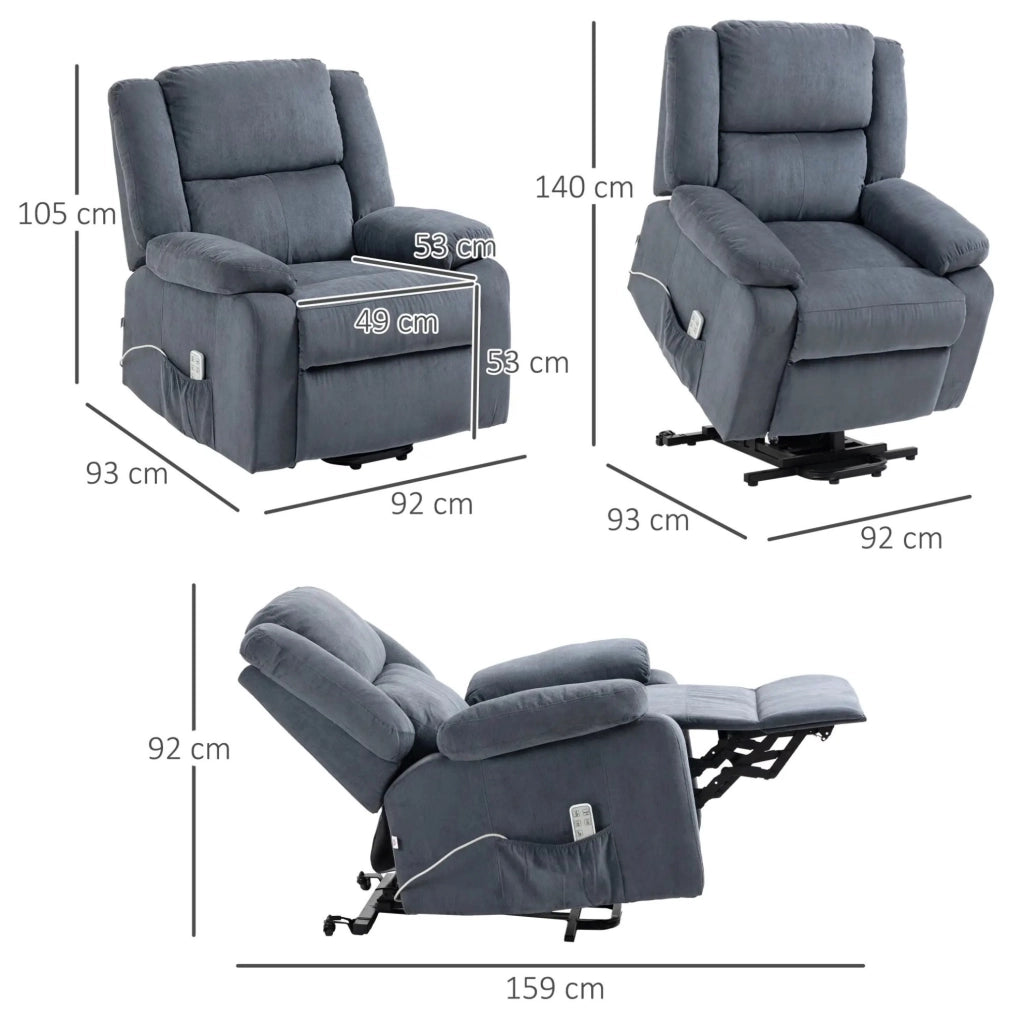 Poltrona relax elettrica con funzione alzapersona grigia