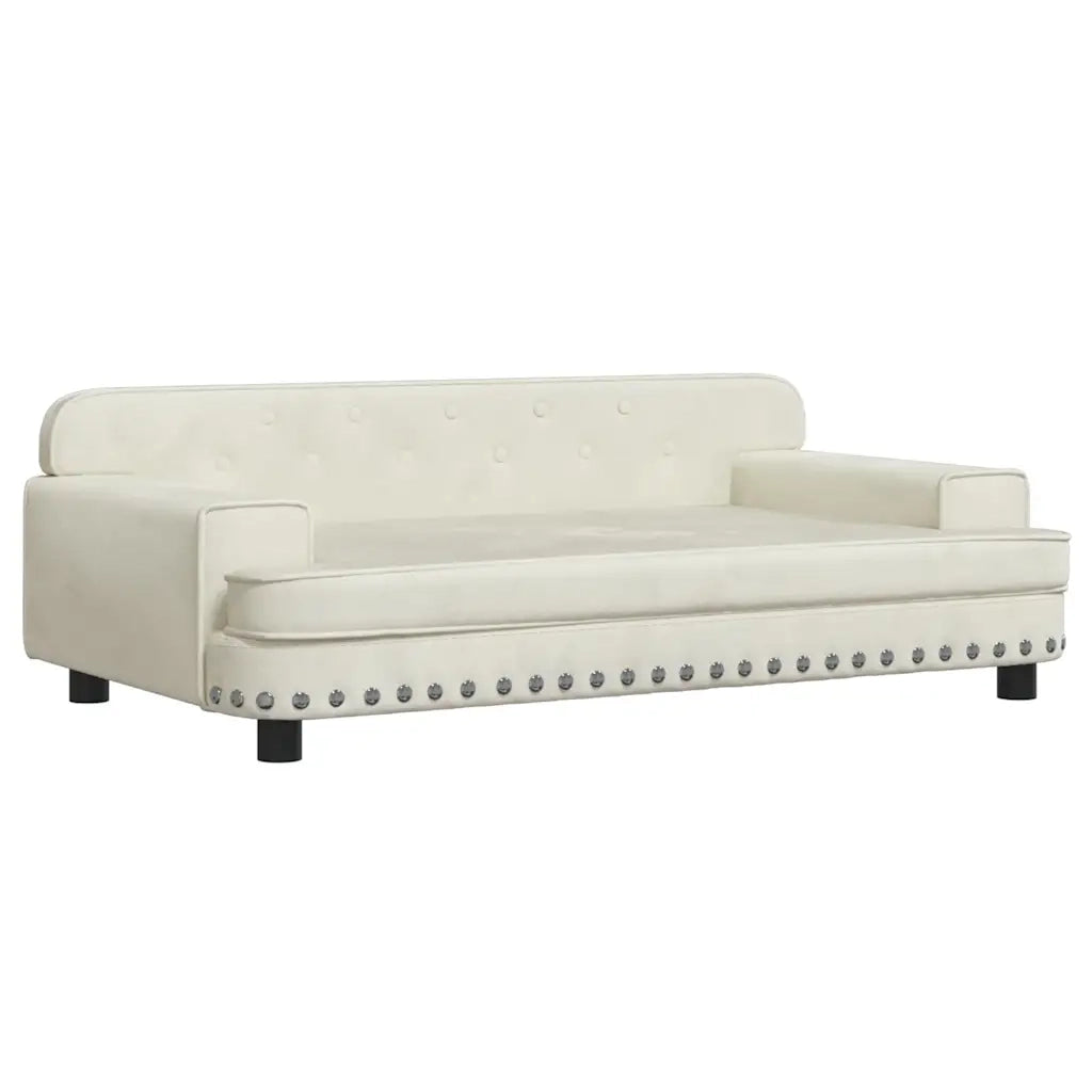 Divano per Bambini Crema 90x53x30 cm in Velluto 3196285