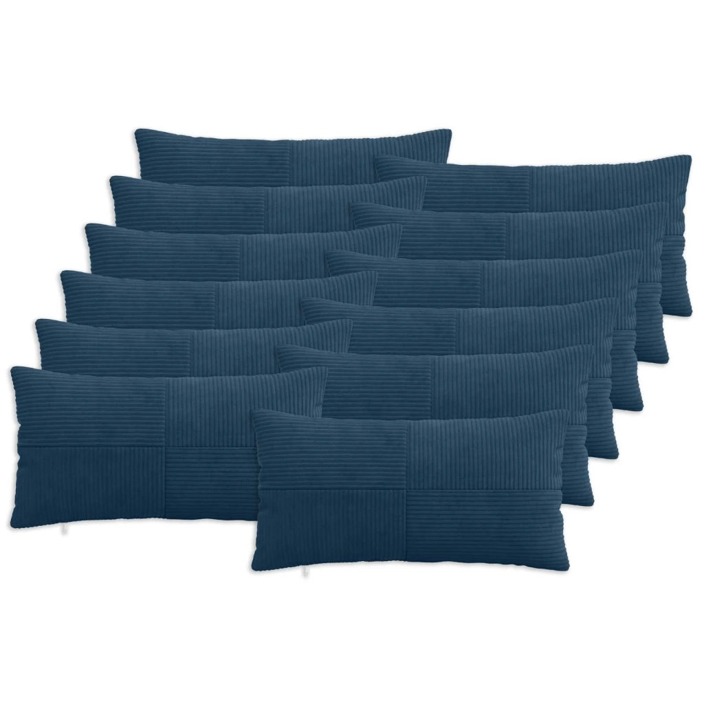 Federa 12 pcs ALMELO Blu navy 40 x 80 cm corduroy 914631