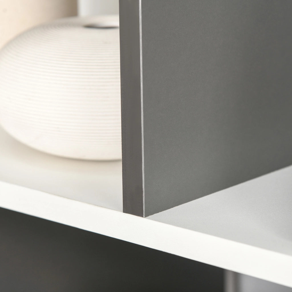 Mobile Libreria a 8 Ripiani 100x24x124 cm in Legno Grigio Carbone