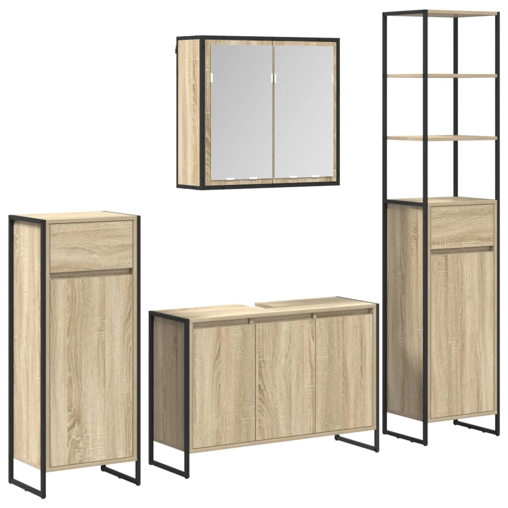 Set di mobili per il bagno Rovere Sonoma Legno multistrato