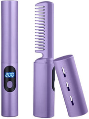 Stilo e Crimpatore 2 in 1 – Spazzola Stilizzante Ricaricabile, Riscaldamento Ceramico, Spazzola Stilizzante Ioni Negativi, Senza Fili, Portatile, Mini Crimpatore, Crimpatore, Stilo, Crimpatore, Spazzola Stilizzante